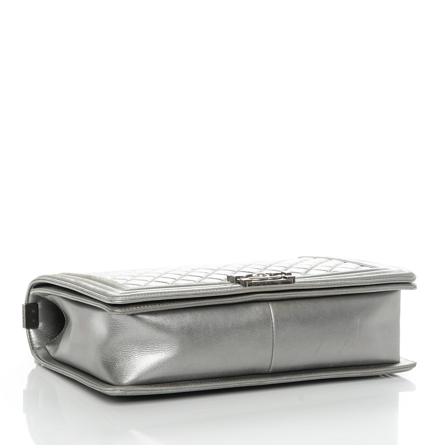 Chanel Metallic Calfskin Quilted Large Boy Flap Silver 4 of 7