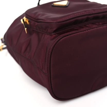 Prada Re-Nylon Saffiano Duet Bucket Crossbody Bag Bordeaux 7 of 9