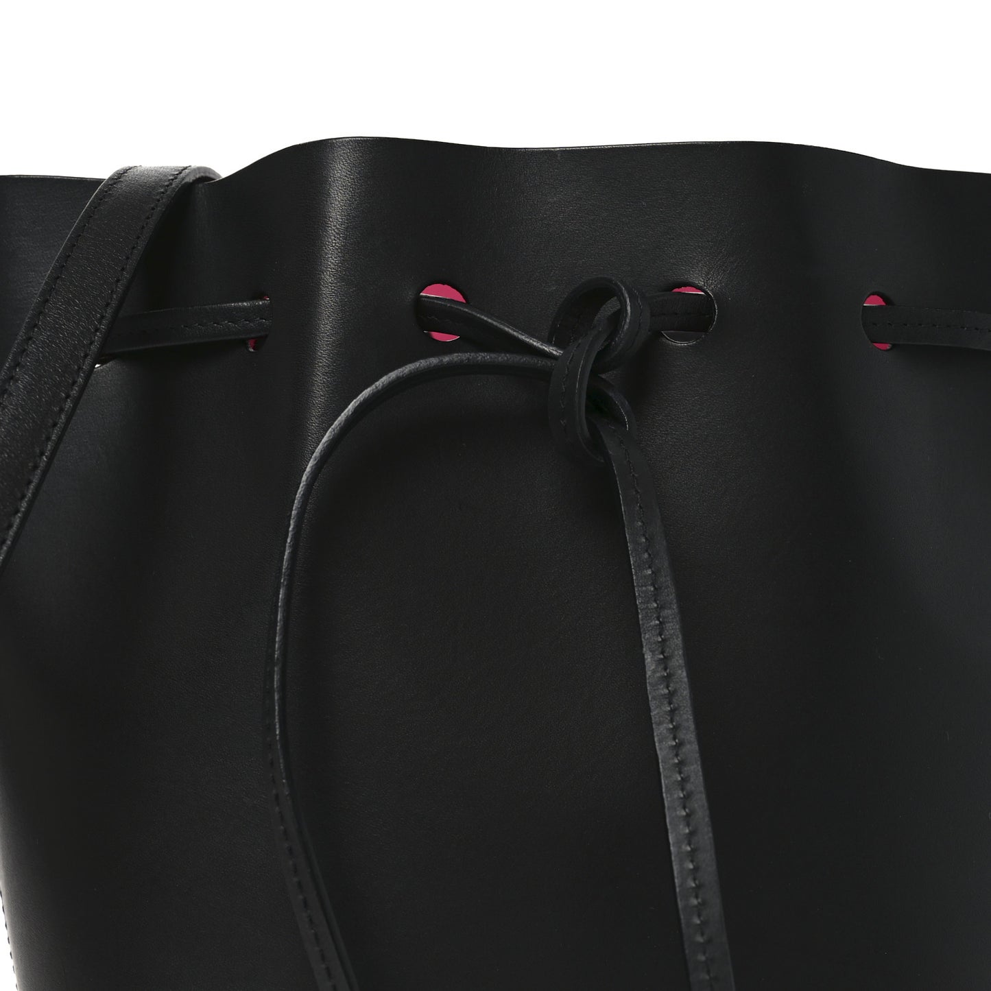 Vegetable Tanned Calfskin Mini Bucket Bag Black Dolly