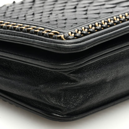 Chanel Snakeskin Calfskin Chain Around Boy Wallet On Chain WOC Black 9 of 10