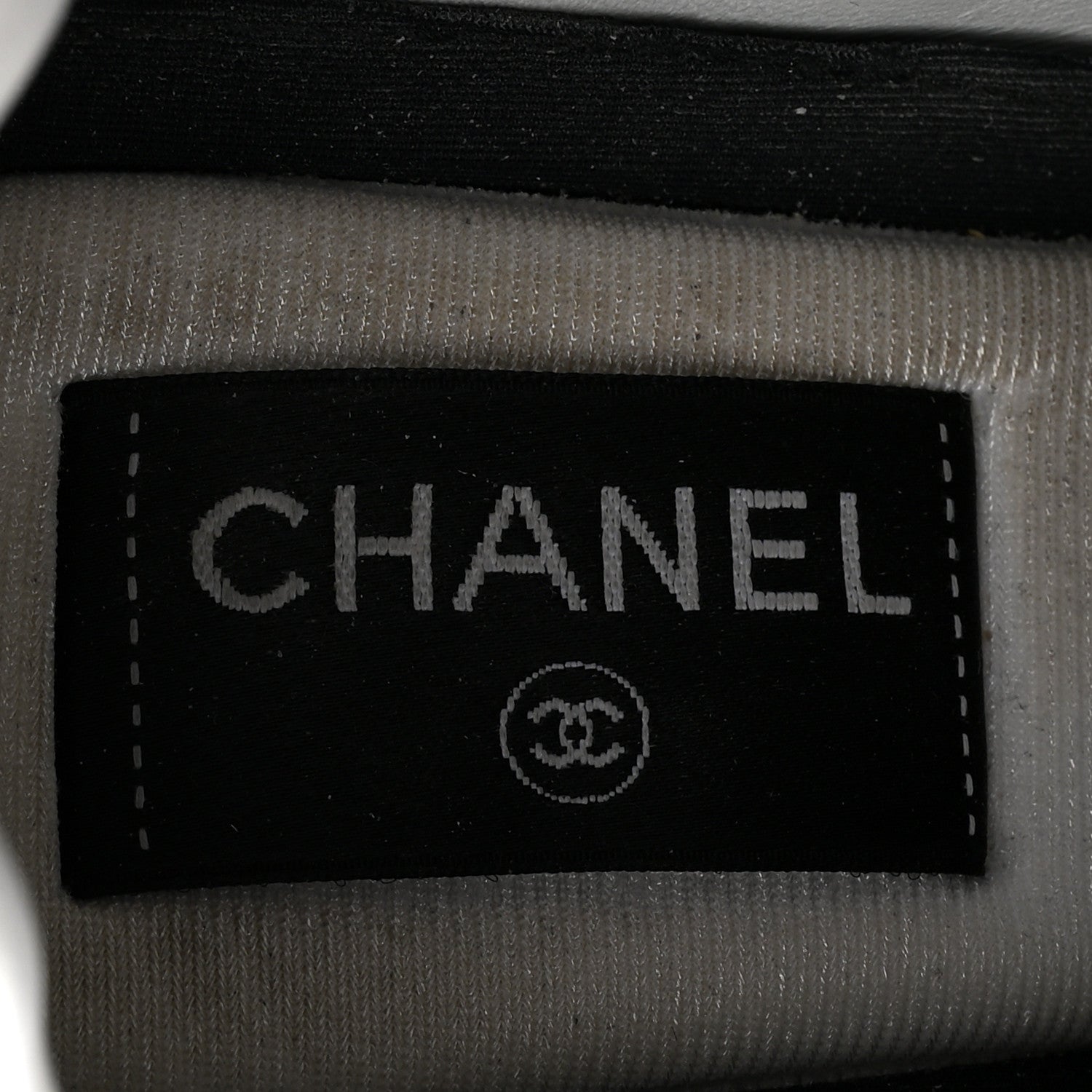 Chanel Fabric Embossed Suede Calfskin Womens CC Sneakers 37.5 White Black 7 of 11
