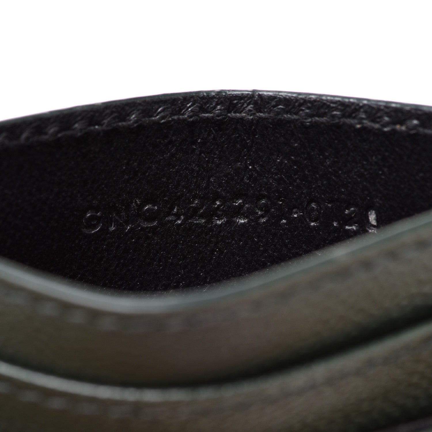 Saint Laurent Grain De Poudre Matelasse Chevron Monogram Credit Card Case Peacock Green 7 of 9