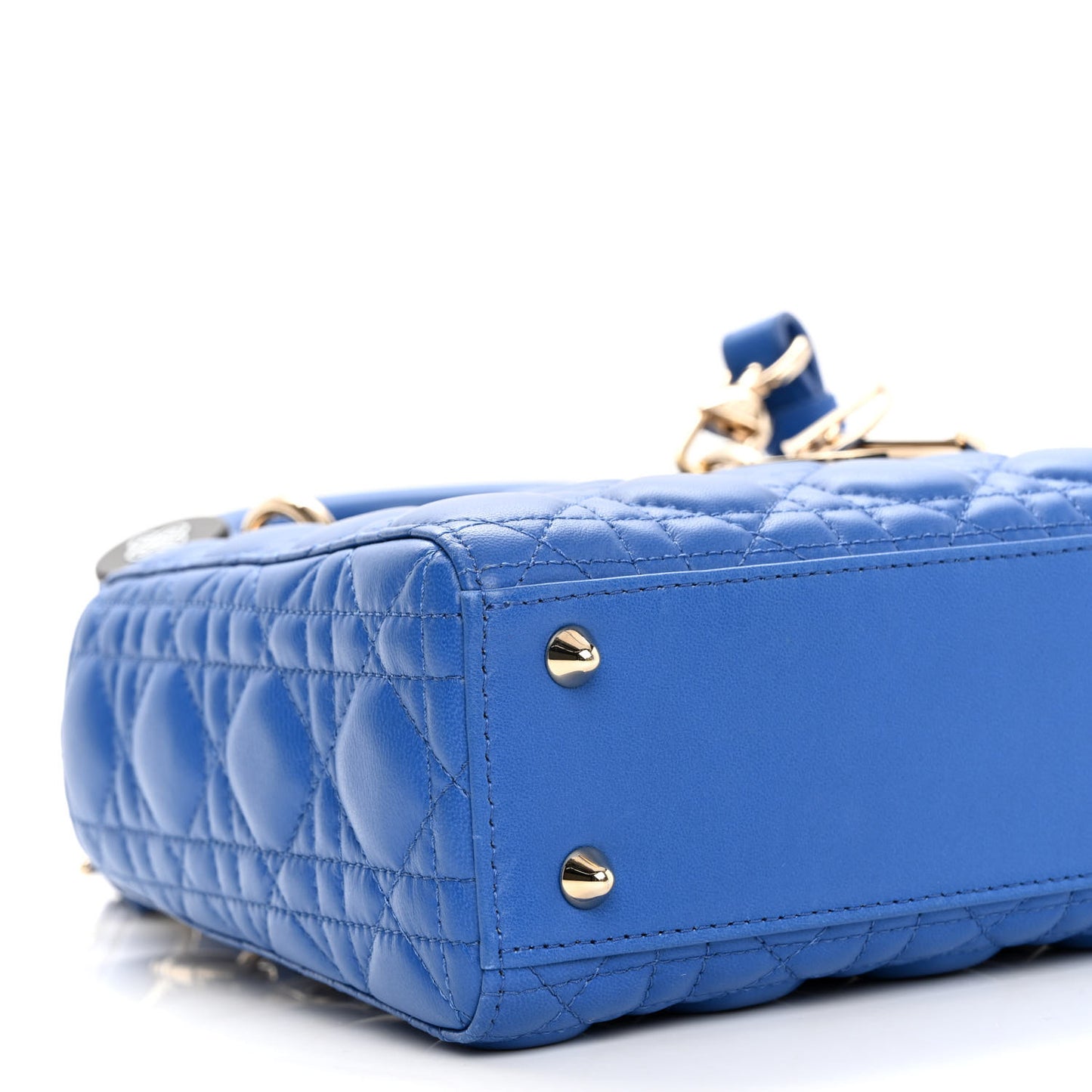 Lambskin Cannage Small Lucky Badges My Lady Dior Blue