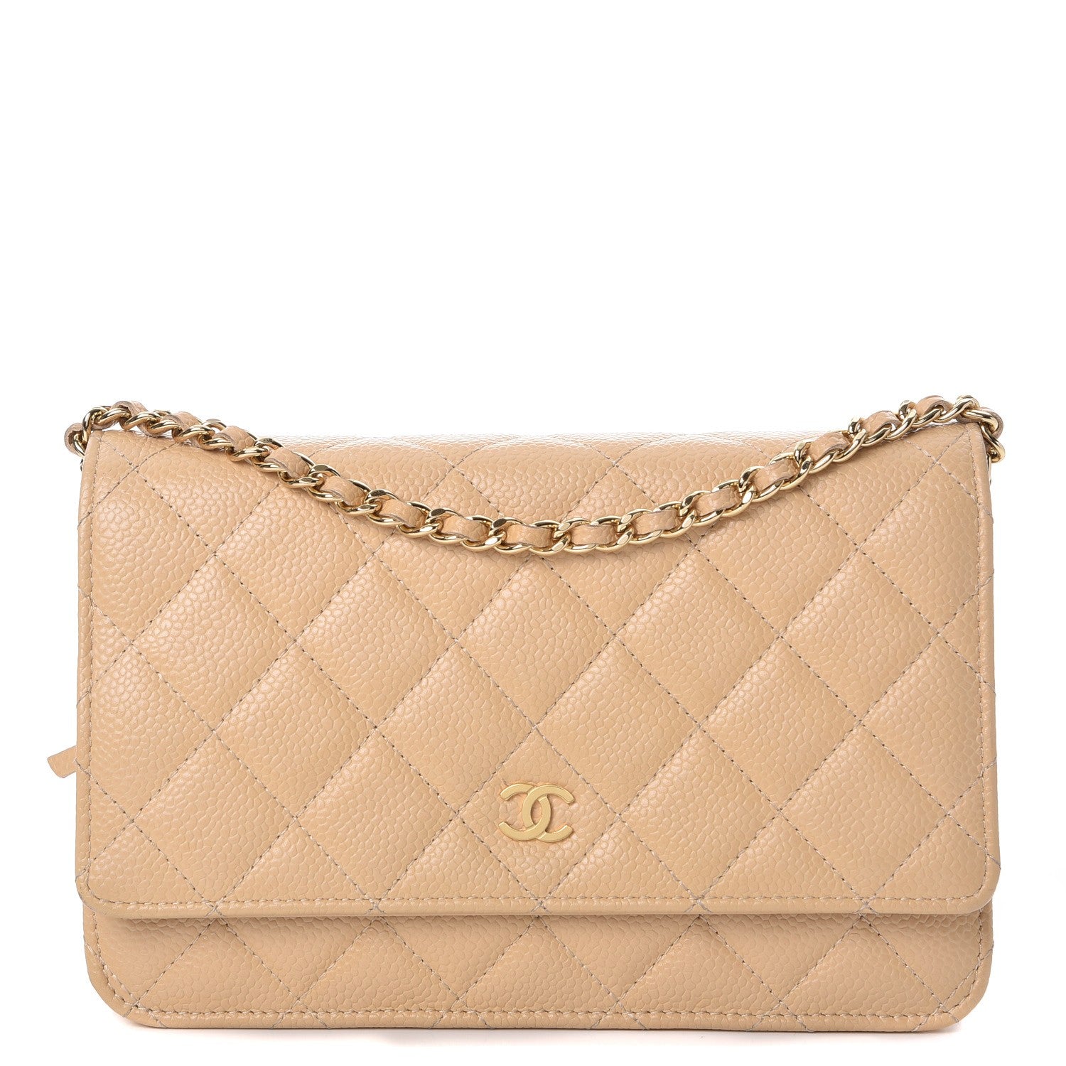 Chanel Caviar Quilted Wallet On Chain WOC Beige Clair 1 of 14