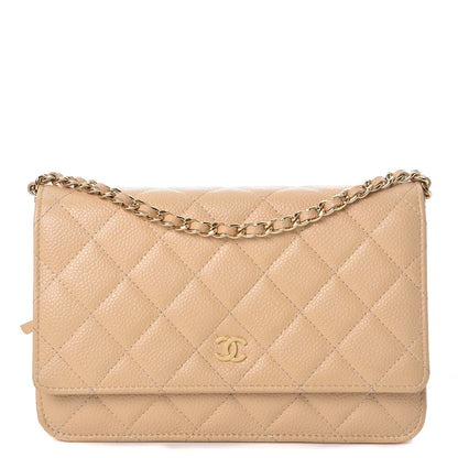 Chanel Caviar Quilted Wallet On Chain WOC Beige Clair 1 of 14