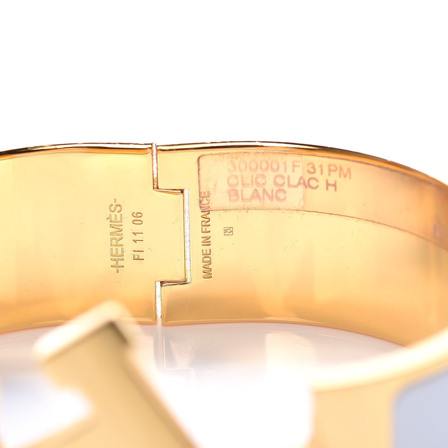 Enamel Wide Clic Clac H Bracelet PM White