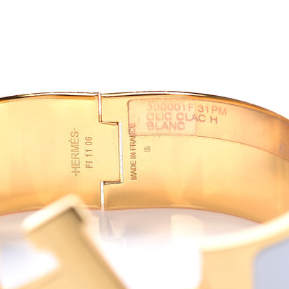 Hermes Enamel Wide Clic Clac H Bracelet PM White 7 of 8