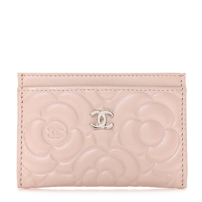 Chanel Goatskin Camellia Embossed Card Holder Light Pink 1 of 10