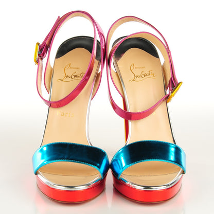 Christian Louboutin Metallic Specchio Calf Echasse 120 Platform Sandals 40 Multicolor 2 of 6