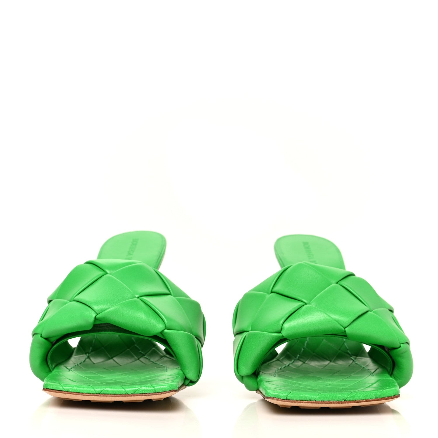 Bottega Veneta Nappa Maxi Intrecciato Lido 90mm Mule Sandals 40 Grass 2 of 7