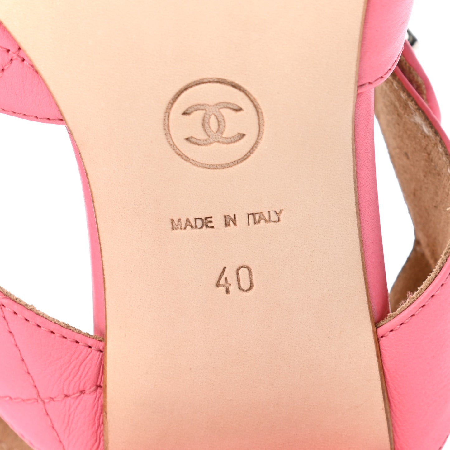 Lambskin CC Turnlock Sandals 40 Pink