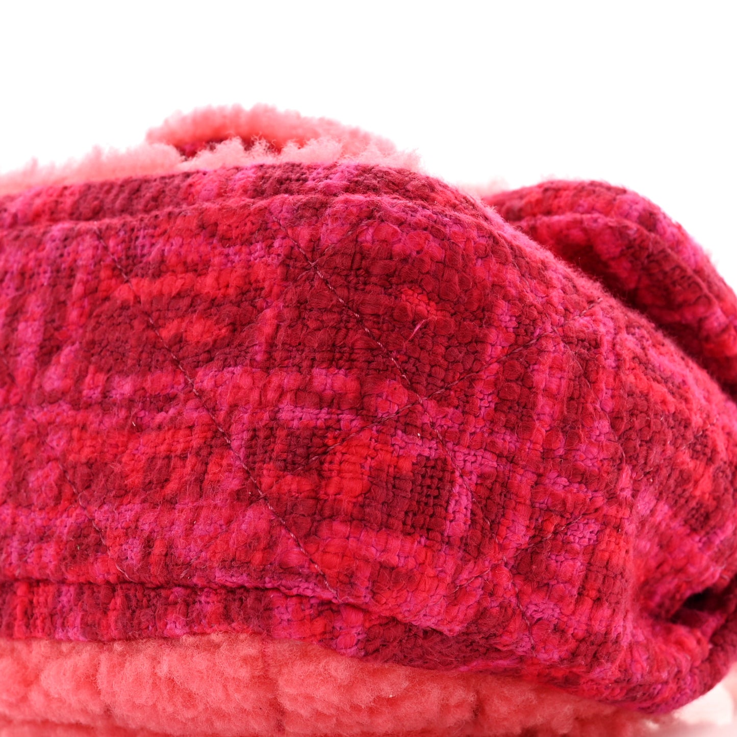 Shearling Tweed Quilted Mini Square Flap Bag Pink