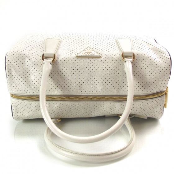 Saffiano Perforated Bauletto White