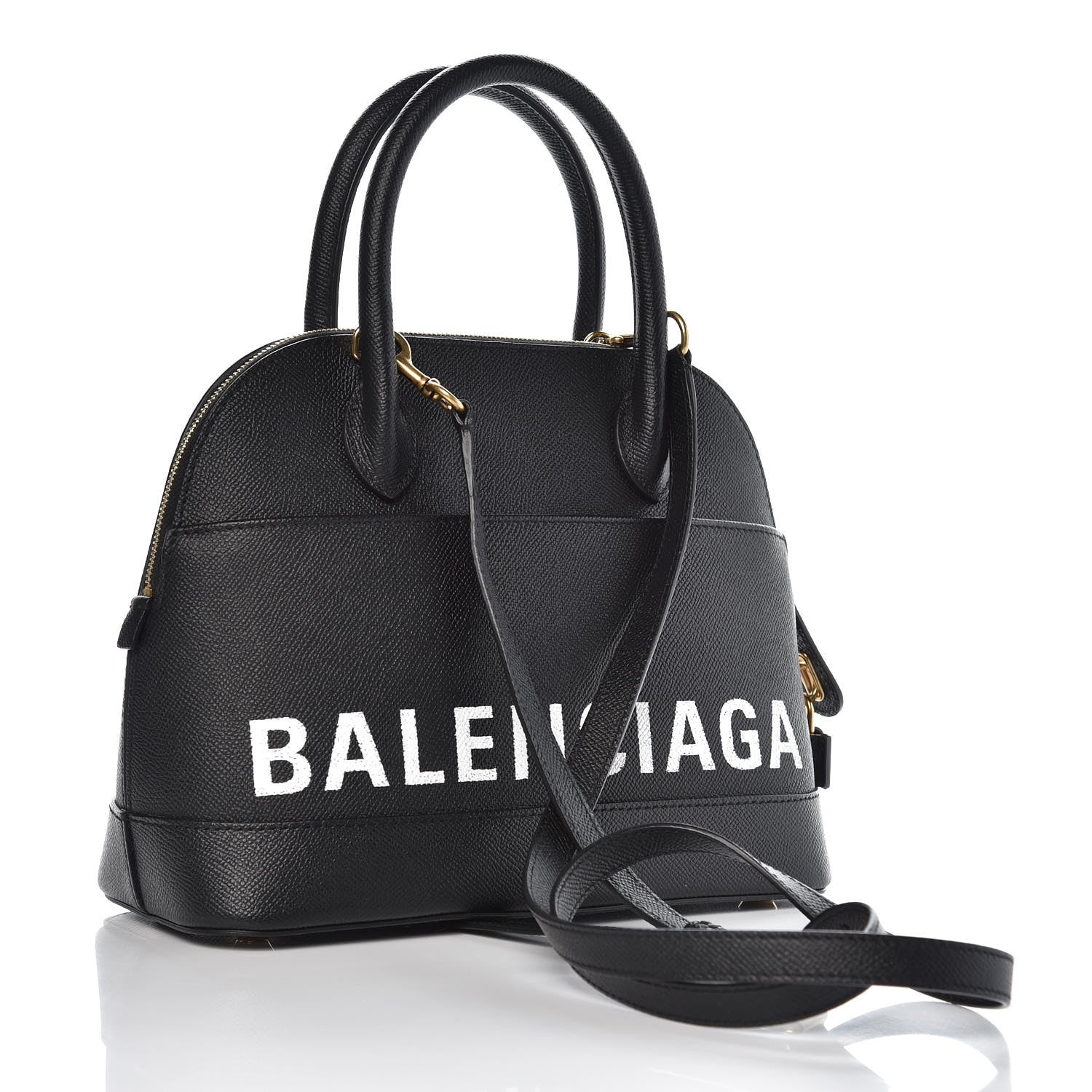Balenciaga Signature Grained Calfskin Logo S Ville Top Handle Bag Black 3 of 6