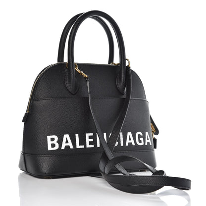 Balenciaga Signature Grained Calfskin Logo S Ville Top Handle Bag Black 3 of 6