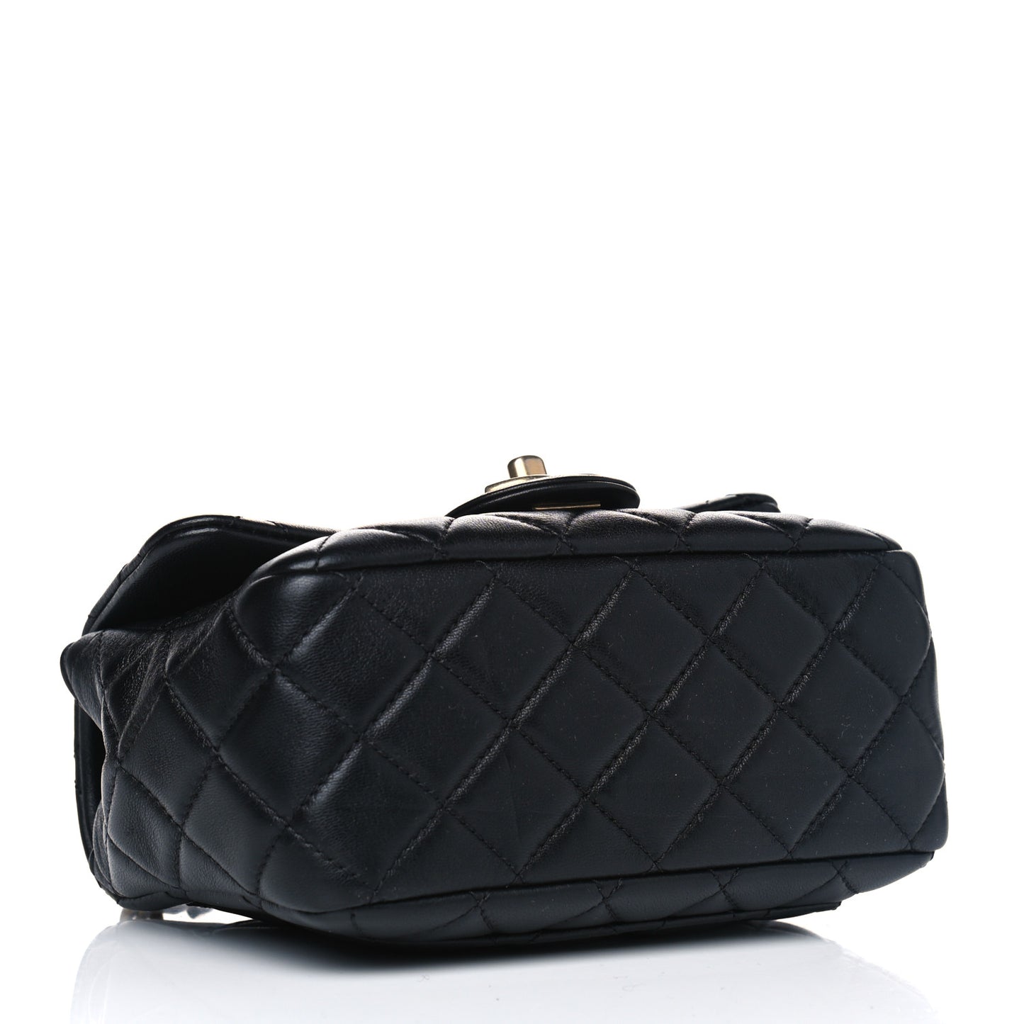 Lambskin Resin Quilted Mini Pearl Samba Square Flap Black