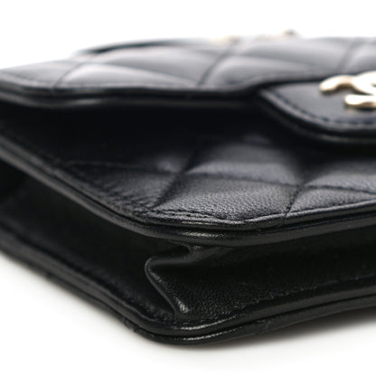 Chanel Lambskin Quilted Top Handle Flap Coin Purse With Chain Black 10 of 15