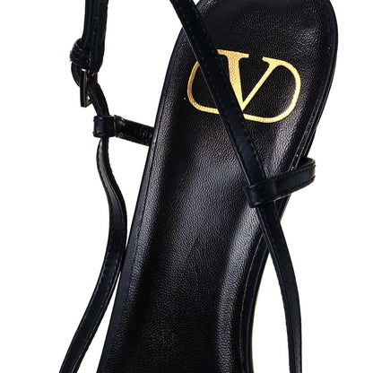 Valentino Garavani Calfskin Tonal Vlogo Slingback 40mm Pumps 37.5 Black 9 of 11