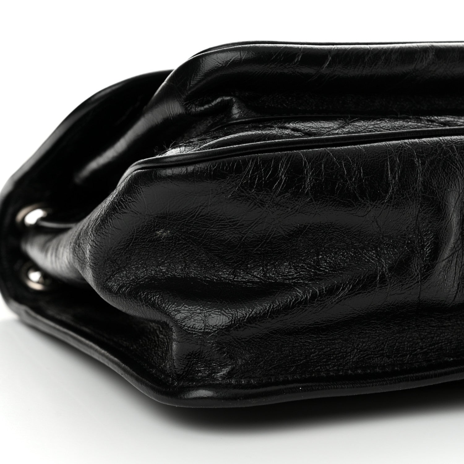 Saint Laurent Crinkled Calfskin Matelasse Monogram Medium Niki Chain Satchel Black 9 of 11