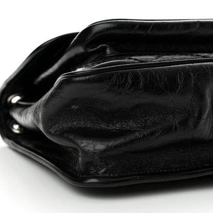 Saint Laurent Crinkled Calfskin Matelasse Monogram Medium Niki Chain Satchel Black 9 of 11