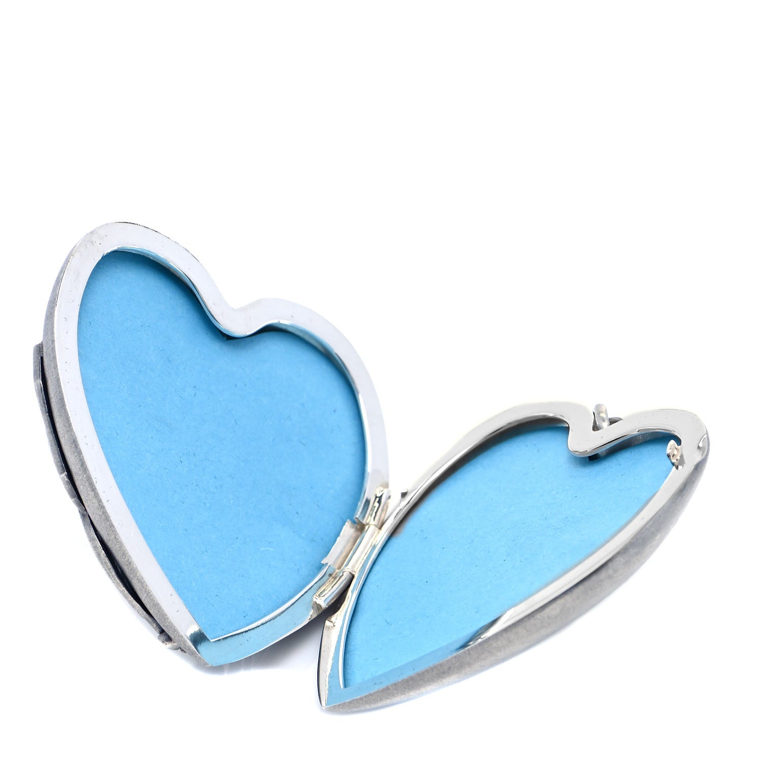 Tiffany Sterling Silver Large Ziegfeld Daisy Heart Locket Pendant 4 of 6