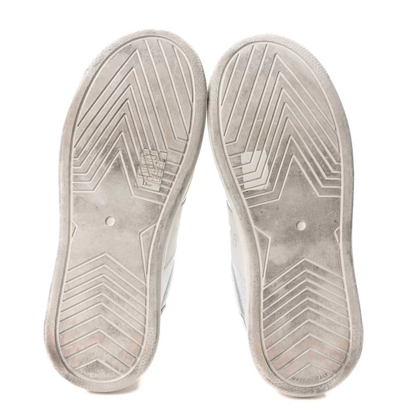 Metallic Calfskin Suede Dior Star Ors Platform Sneakers 39 Silver