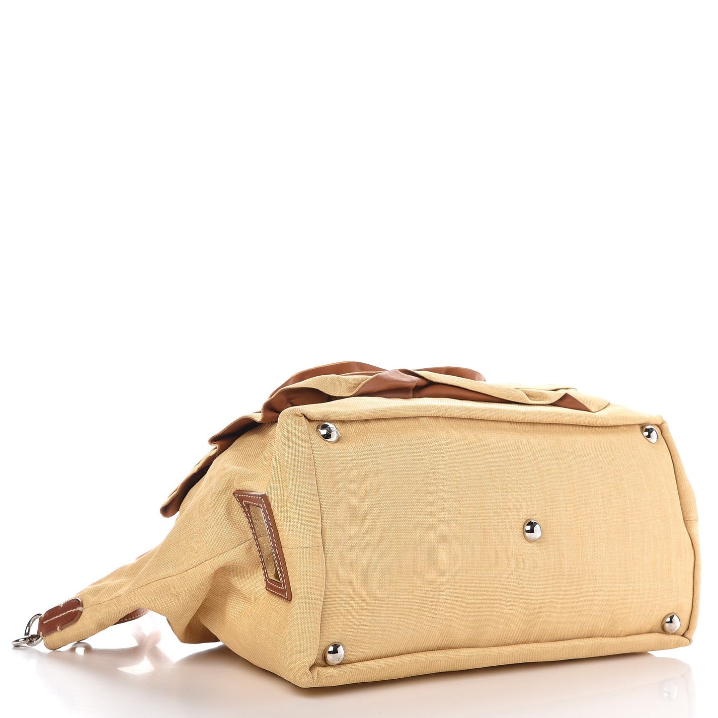 Canvas Rosette Tote Beige