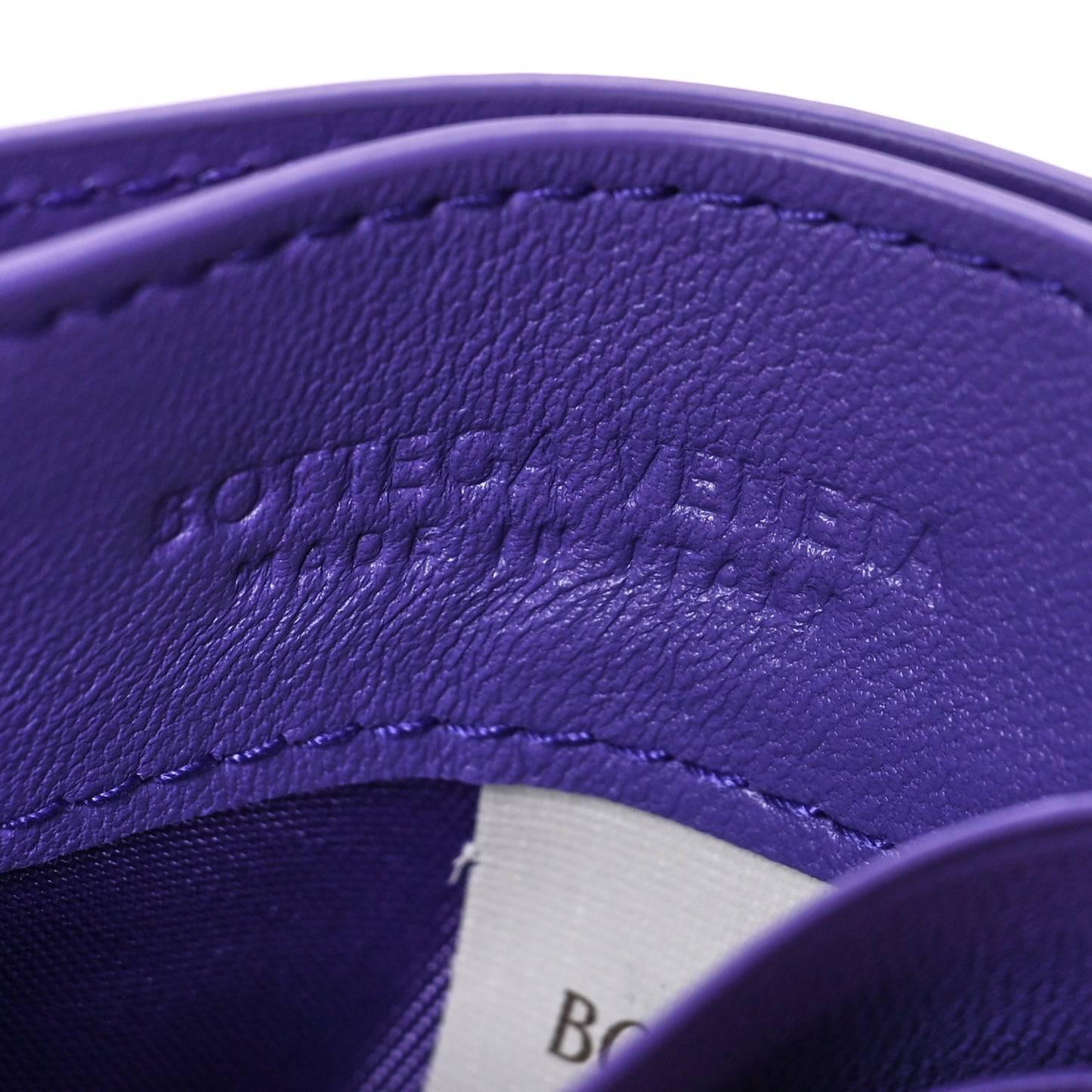 Nappa Intrecciato Woven Card Holder Purple