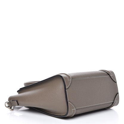 Celine Drummed Calfskin Nano Luggage Souris 4 of 12