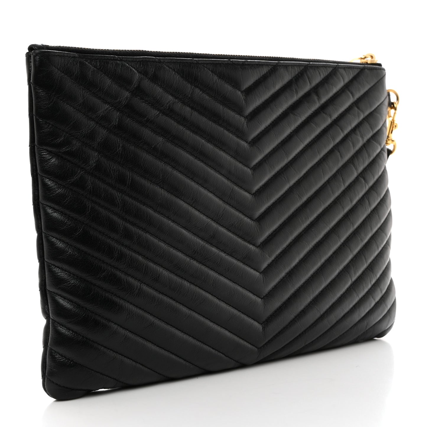 Calfskin Matelasse Monogram Cassandre Tablet Pouch Black