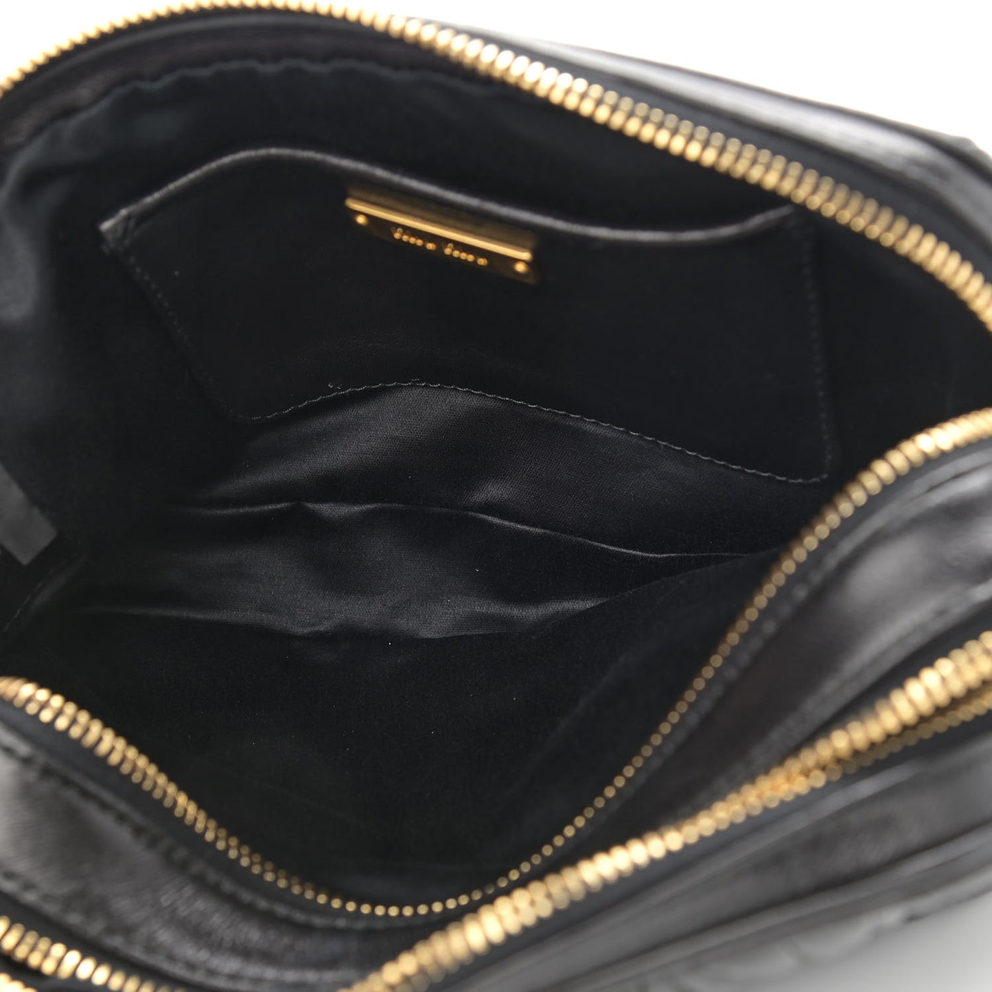 Nappa Matelasse Double Zip Pochette Clutch Black