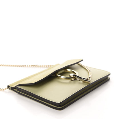 Chloe Calfskin Suede Mini Chain Faye Shoulder Bag Light Eucalyptus 3 of 9