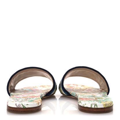 Christian Dior Canvas D-Constellation Embroidered Dway Flat Slide Sandals 36.5 White Multicolor 6 of 11