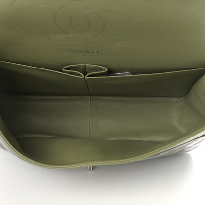 Chanel Striated Patent Quilted Jumbo Double Flap Green 4 of 12