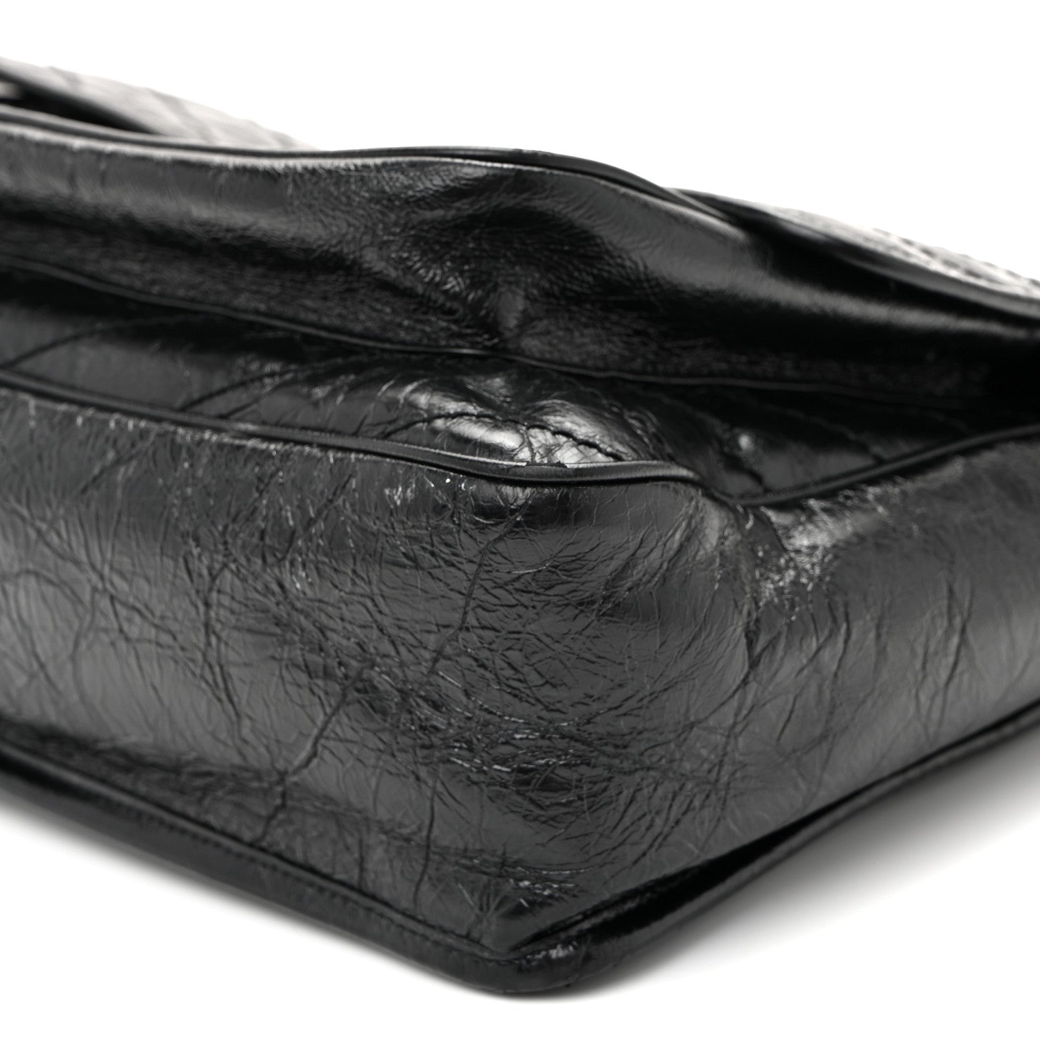 Saint Laurent Crinkled Calfskin Matelasse Monogram Large Niki Chain Satchel Black 9 of 11
