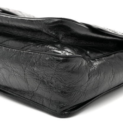 Saint Laurent Crinkled Calfskin Matelasse Monogram Large Niki Chain Satchel Black 9 of 11