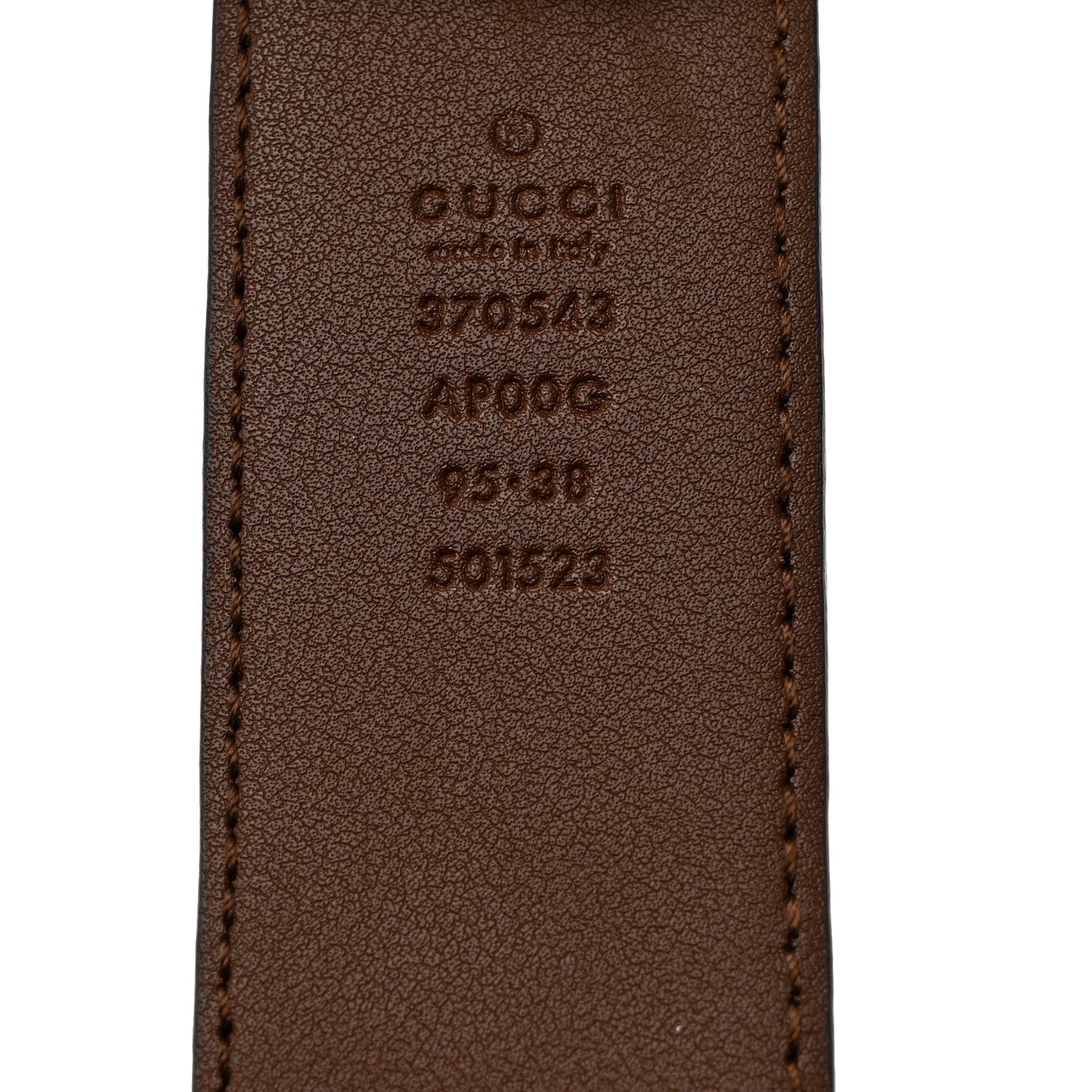 Gucci Calfskin Interlocking G 37mm Belt 95 38 Nut Brown 3 of 5