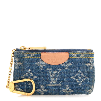 Louis Vuitton Monogram Denim Key Pouch Denim Blue 1 of 8
