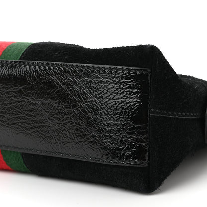 Gucci Suede Patent Web GG Small Ophidia Dome Shoulder Bag Black 10 of 11