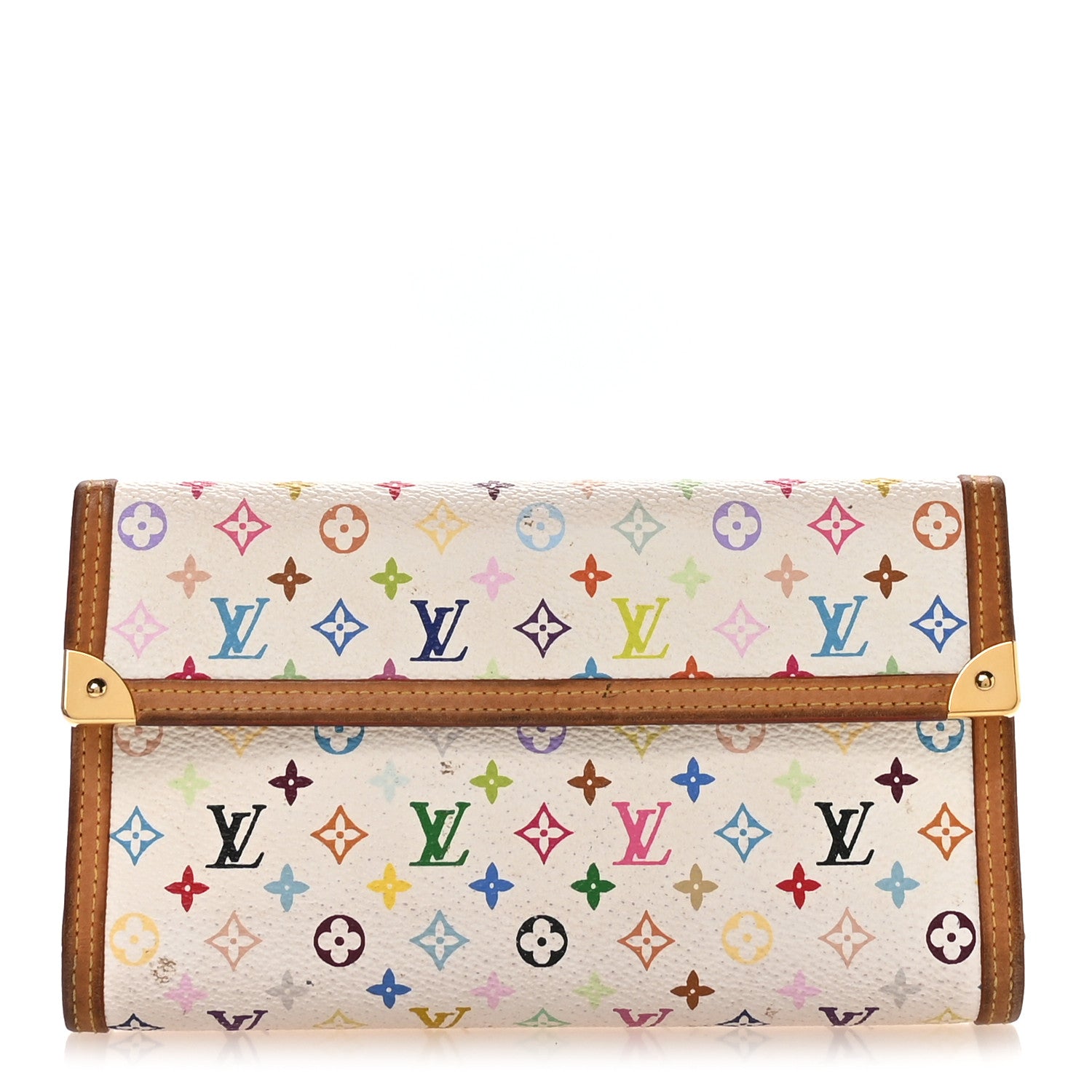 Louis Vuitton Monogram Multicolor Porte Tresor International Wallet White 1 of 9