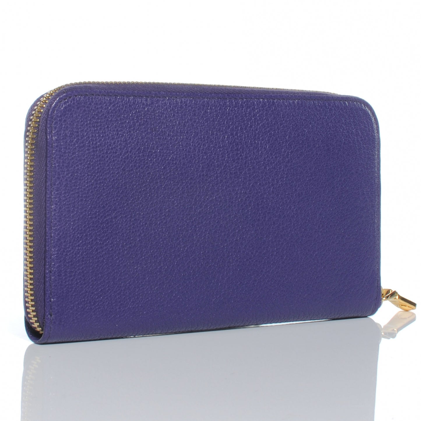 Leather Madras Zip Around Wallet Viola