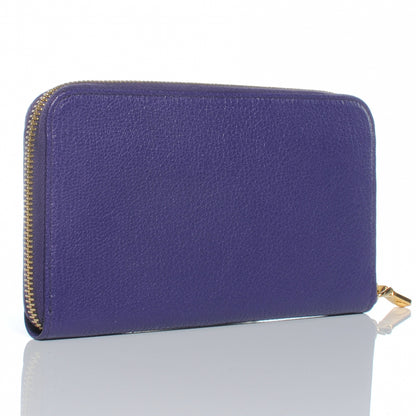 Miu Miu Leather Madras Zip Around Wallet Viola 3 of 9