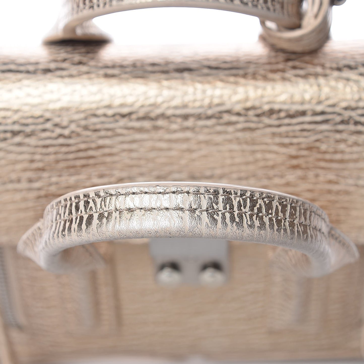 3.1 Textured Calfskin Mini Pashli Satchel Nude Platinum