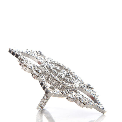 Gucci Metal Crystal Double G Ring Silver 5 of 5