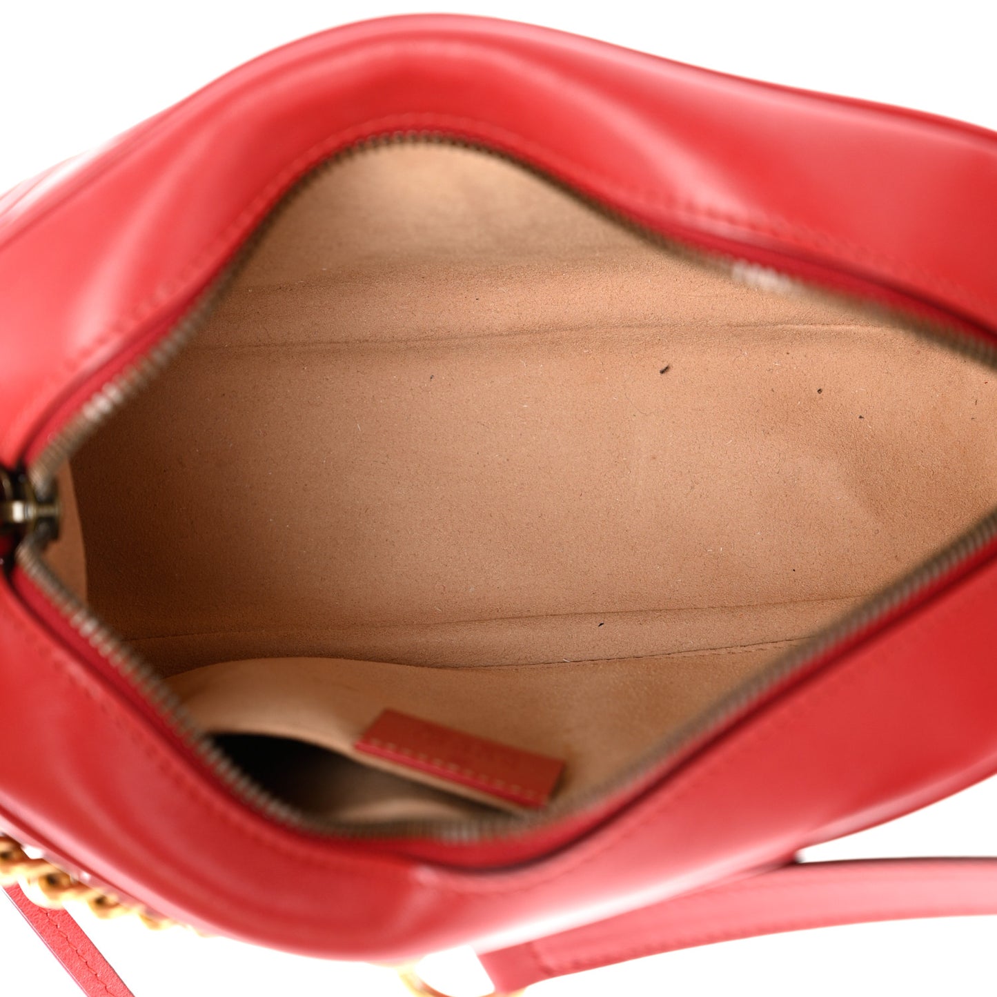 Calfskin Matelasse Small GG Marmont Chain Shoulder Bag Hibiscus Red