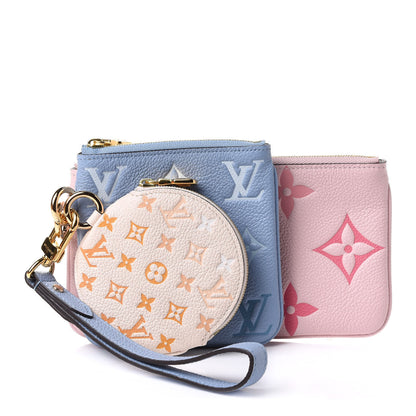 Louis Vuitton Empreinte Monogram Giant By The Pool Trio Pouch Rosebud Summer Blue Cream Saffron 1 of 9