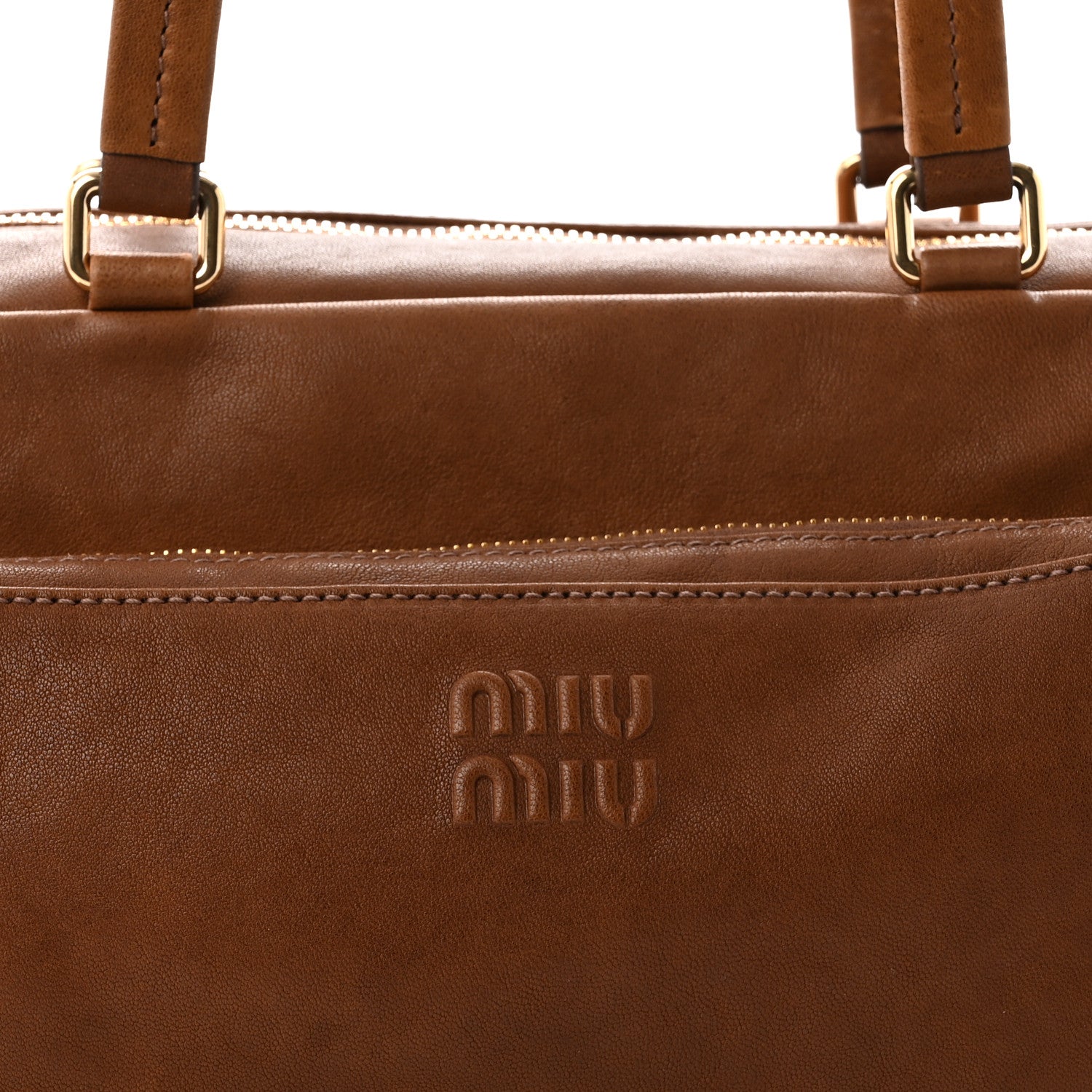 Miu Miu Nappa Aviator Pocket Top Handle Bag Rovere 8 of 10
