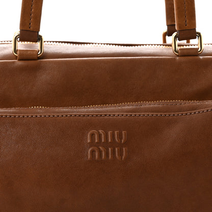 Miu Miu Nappa Aviator Pocket Top Handle Bag Rovere 8 of 10