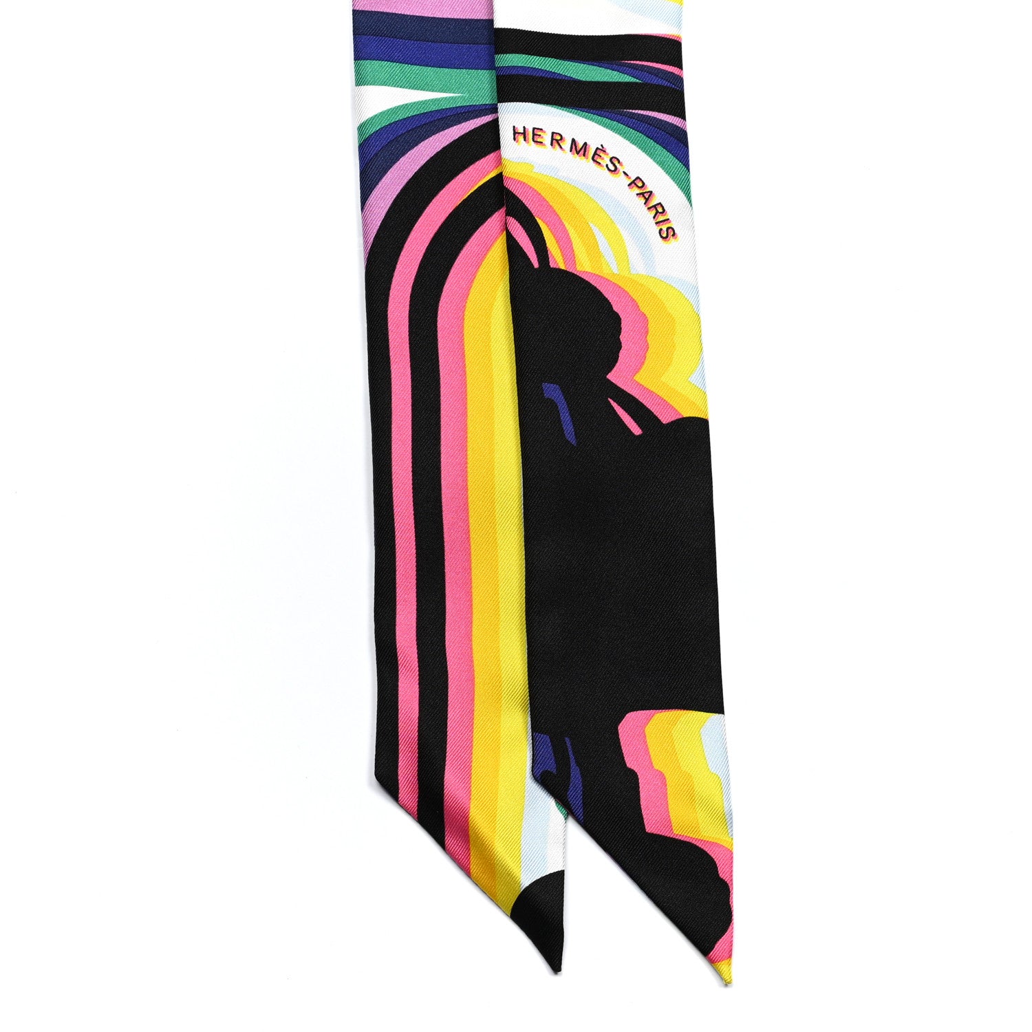 Hermes Silk Brides De Gala Shadow Twilly Black Jaune Multicolor 2 of 3