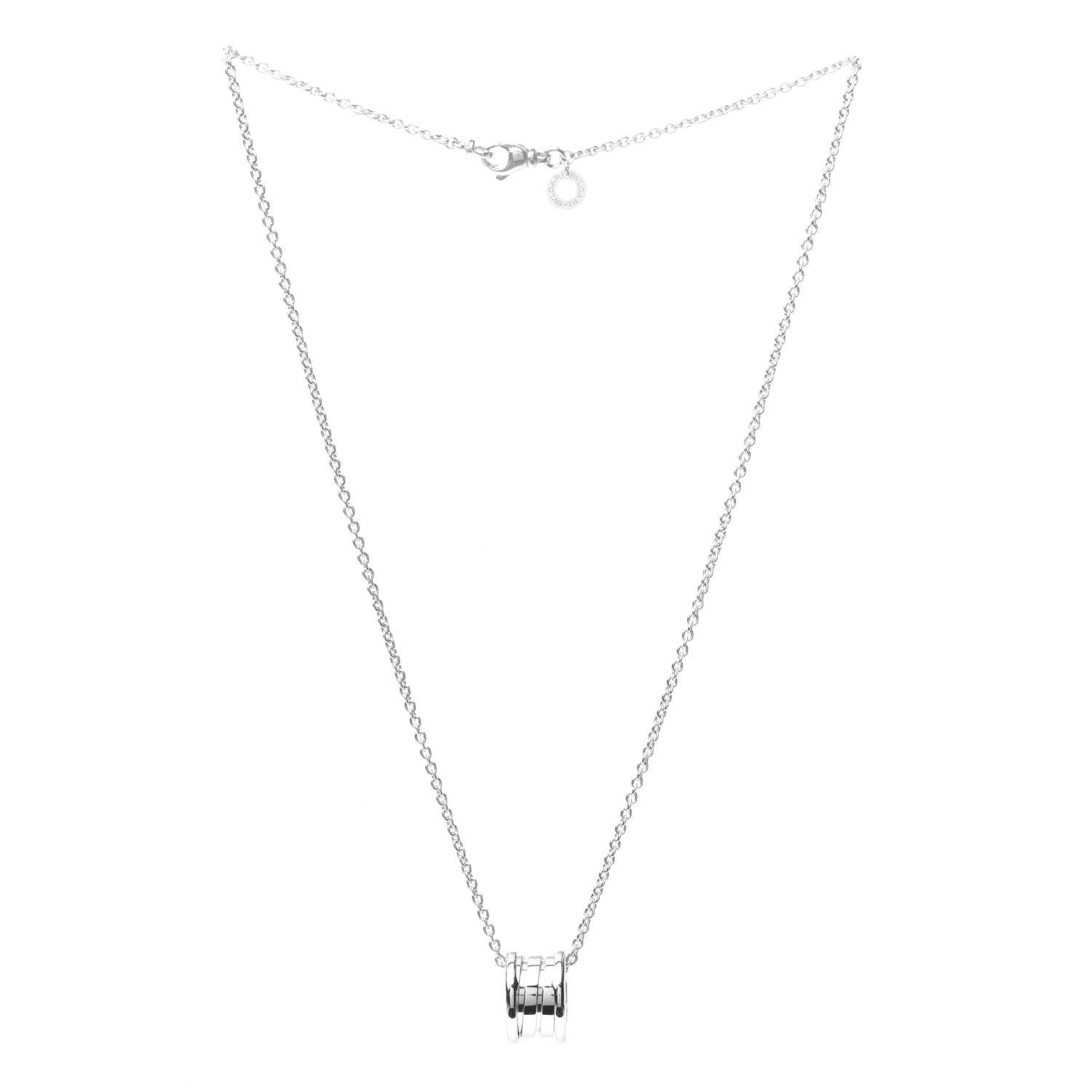 Bulgari 18K White Gold B.Zero1 Pendant Necklace 3 of 4